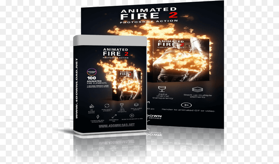 Graphicriver Animated Fire 2 Photoshop Action 4download New Year, Advertisement, Poster, Business Card, Paper Free Png Download