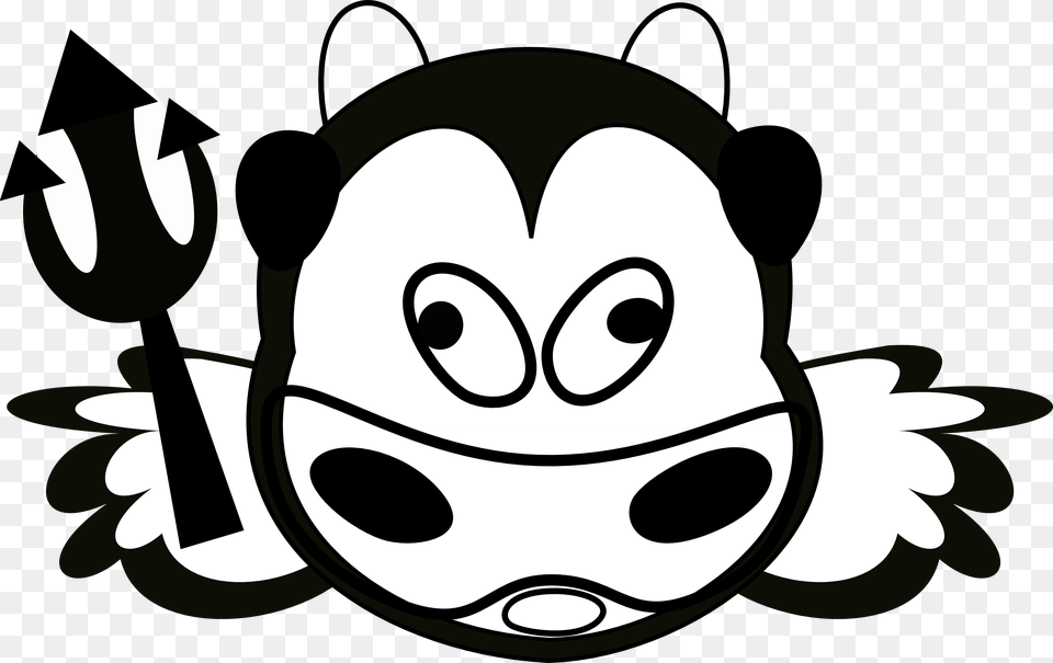 Graphics Cow Clipart Library Evil Cow Clip Art, Stencil, Cutlery, E-scooter, Transportation Free Png Download
