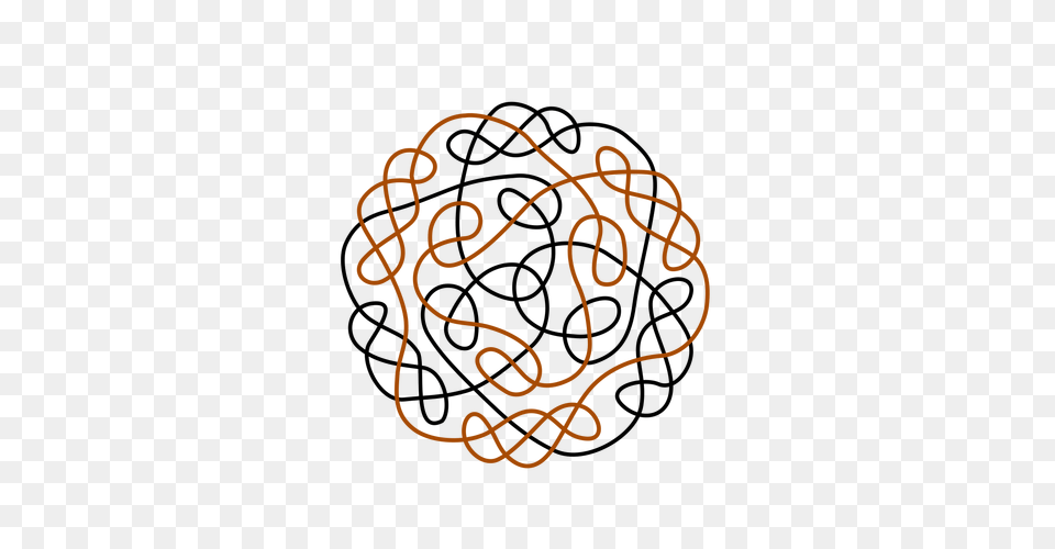 Graphics Of Black And Orange Flower Shaped Celtic Knot Public Png Image