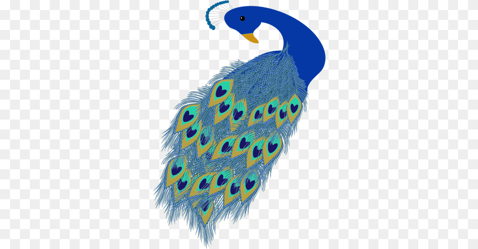 Graphics Of Blue Peacock Tail And Head, Animal, Bird Free Png