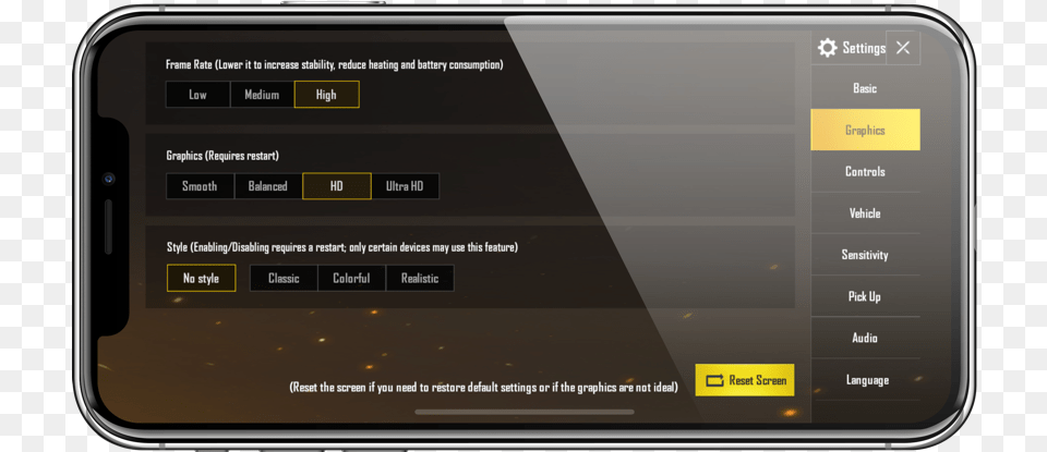 Graphics Settings Best Control Settings For Pubg Mobile, Electronics, Mobile Phone, Phone Png