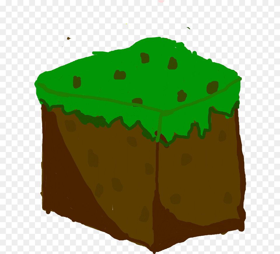 Grass Block, Cream, Dessert, Food, Icing Png Image