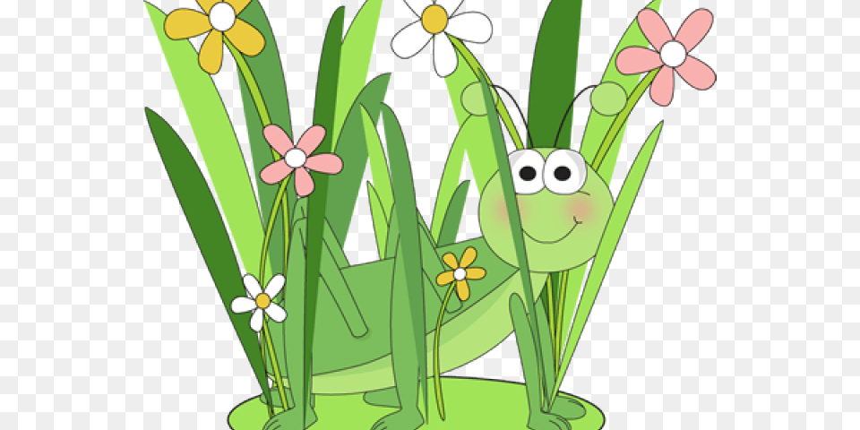 Grass Clipart Baby Grasshopper With Grass Clipart, Flower, Green, Plant Free Png Download