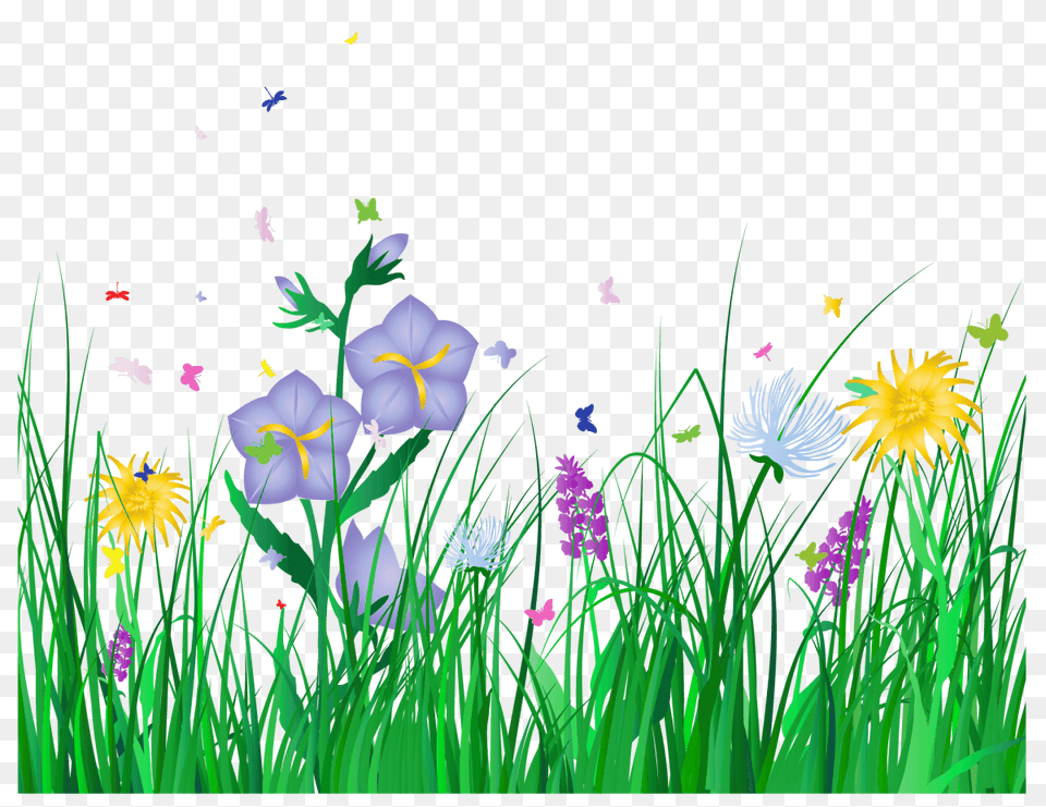 Grass Clipart Outline, Purple, Flower, Iris, Plant Free Png