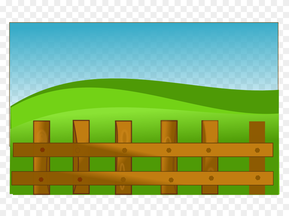 Grass Clipart Scene, Fence, Crib, Furniture, Infant Bed Free Png Download