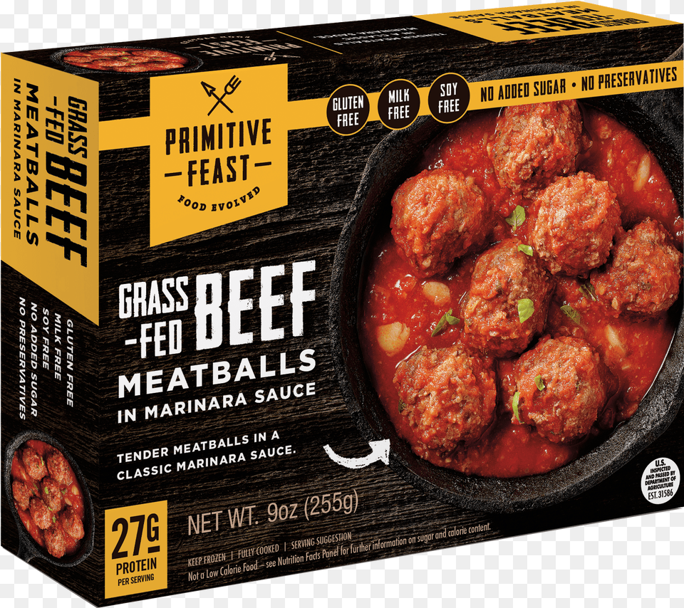 Grass Fed Beef Meatballs In Marinara Sauce Grass Fed Meat Products, Food, Meatball, Pork Free Png