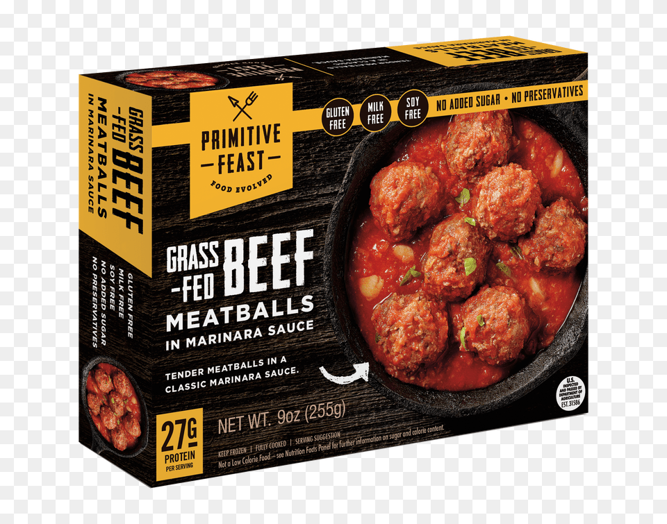 Grass Fed Beef Meatballs In Marinara Sauce The Natural Products, Food, Meat, Meatball, Pork Free Png