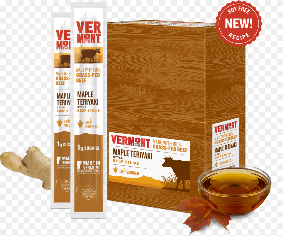 Grass Fed Maple Teriyaki Beef Sticks Vermont Smoke And Cure, Advertisement, Poster, Plant, Leaf Free Png
