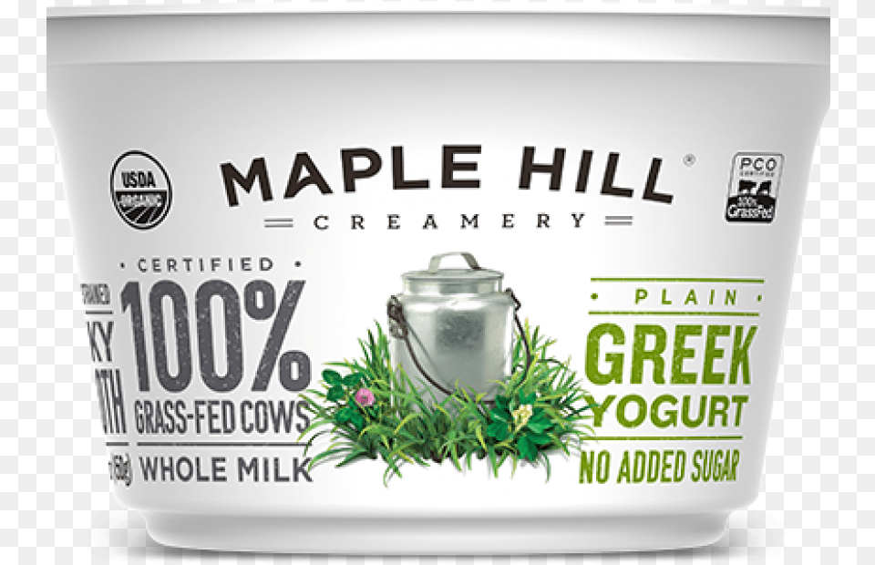 Grass Fed Plain Greek Yogurt Grass Fed Greek Yogurt Maple Hill, Herbal, Herbs, Plant, Jar Free Transparent Png