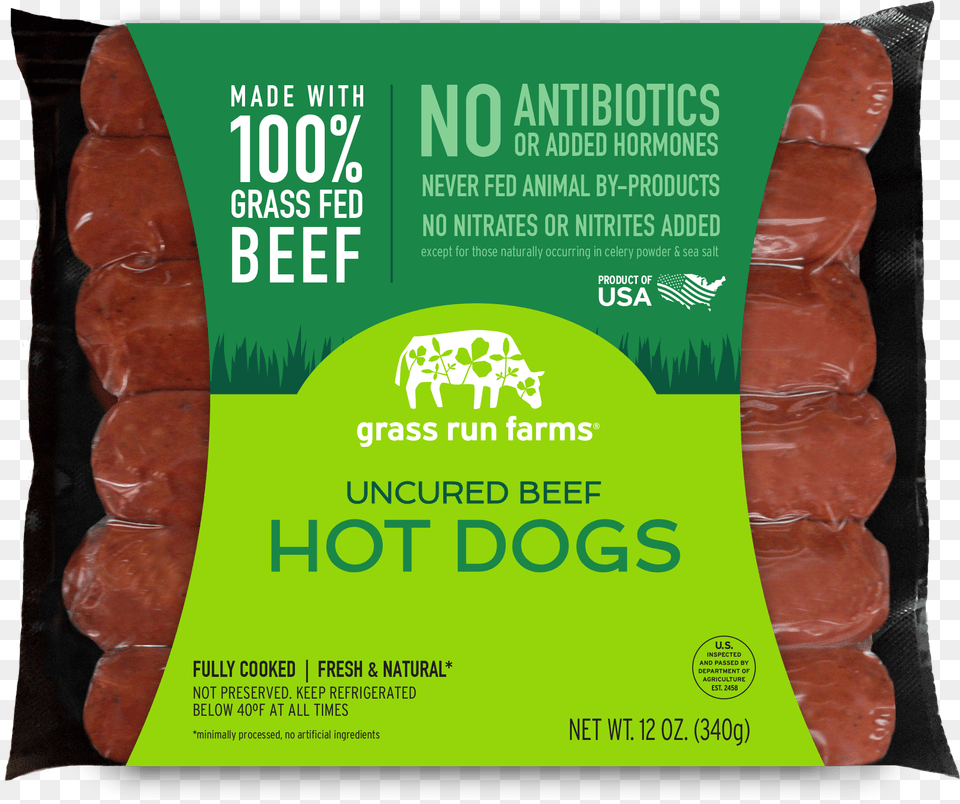 Grass Fed Uncured Beef Hot Dogs Sujuk, Advertisement, Poster, Food, Meat Free Png
