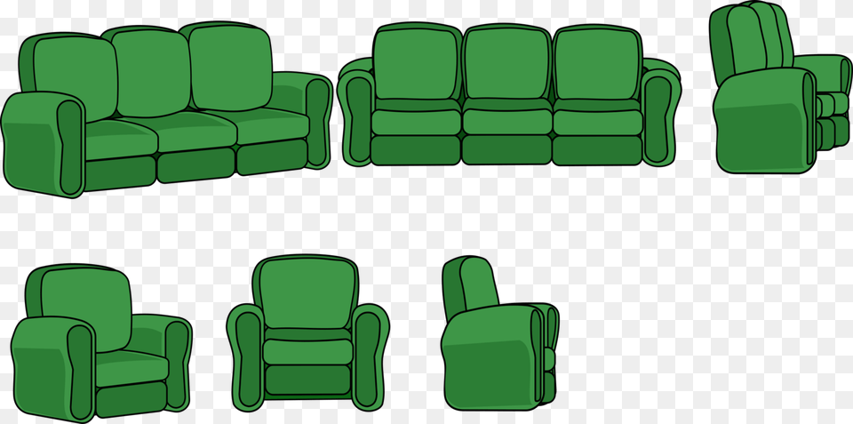 Grassanglearea Side View Couch Clipart, Green, Furniture, Chair, Armchair Free Png