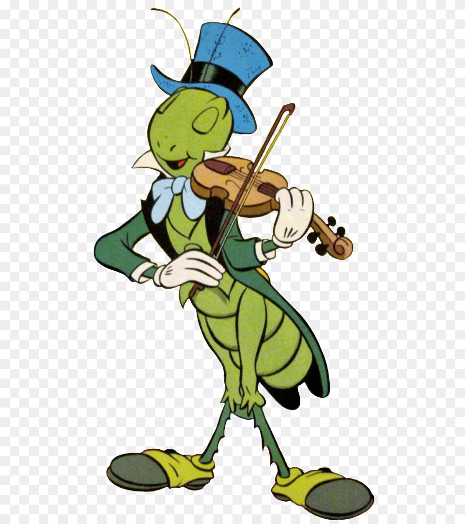 Grasshopper Clipart Disney, Cartoon, Person, Musical Instrument, Violin Free Png