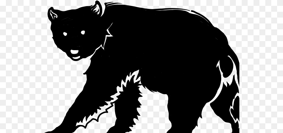 Grateful California Bear Line Drawing Bear Illustration, Gray Png Image