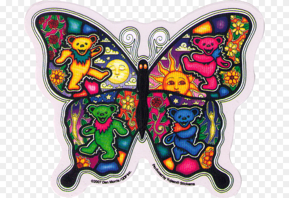 Grateful Dead Dancing Bears Butterfly, Art, Doodle, Drawing, Pattern Free Transparent Png
