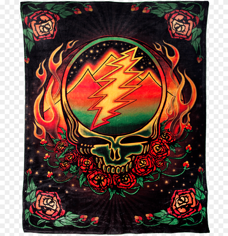 Grateful Dead Fire On The Mountain Stealie, Rose, Plant, Flower, Home Decor Free Transparent Png