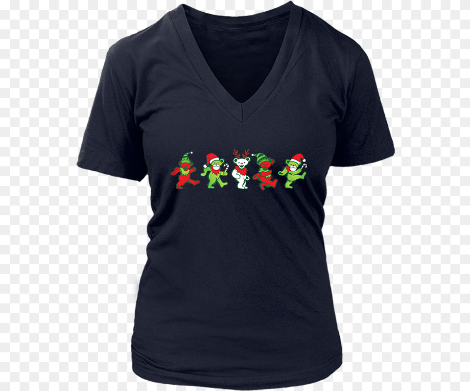 Grateful Dead Jingle Jerry Bears Greeting Christmas Single Girl T Shirt, Clothing, T-shirt, Pattern, Person Png