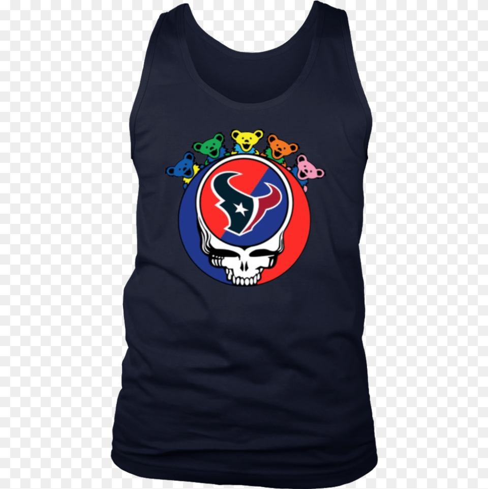 Grateful Dead Mixed With Houston Texans T Shirt Cool T Shirt, Clothing, Tank Top, Person, Face Free Png