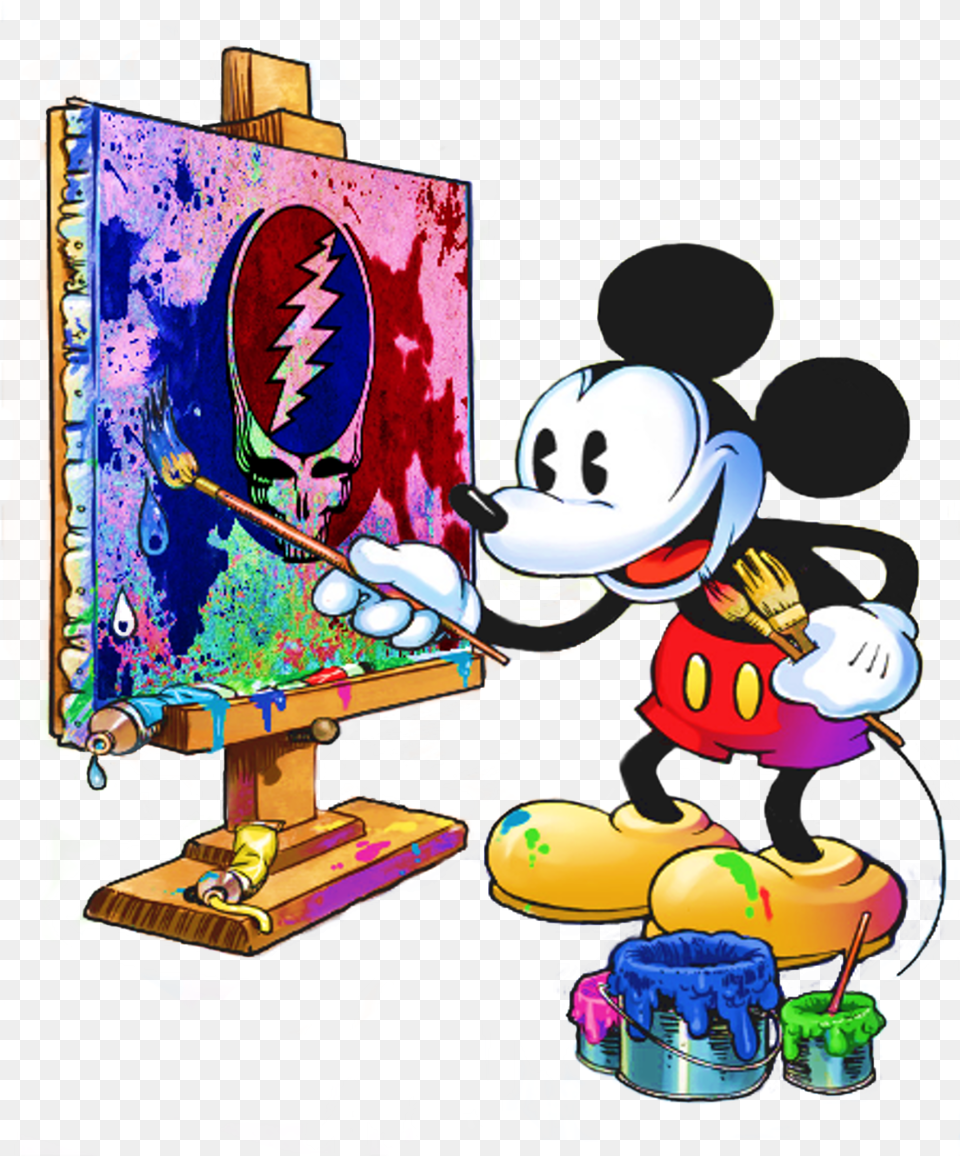 Grateful Dead Stationeries Drawstring Bags Pencil Disney Comic With Mickey Mouse, Art, Painting, Baby, Person Free Png Download