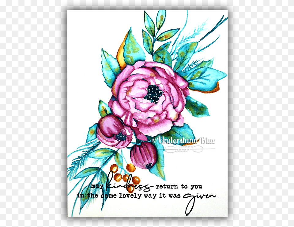 Grateful For Everything No Line Watercolor By Understand Garden Roses, Art, Pattern, Mail, Greeting Card Free Png Download