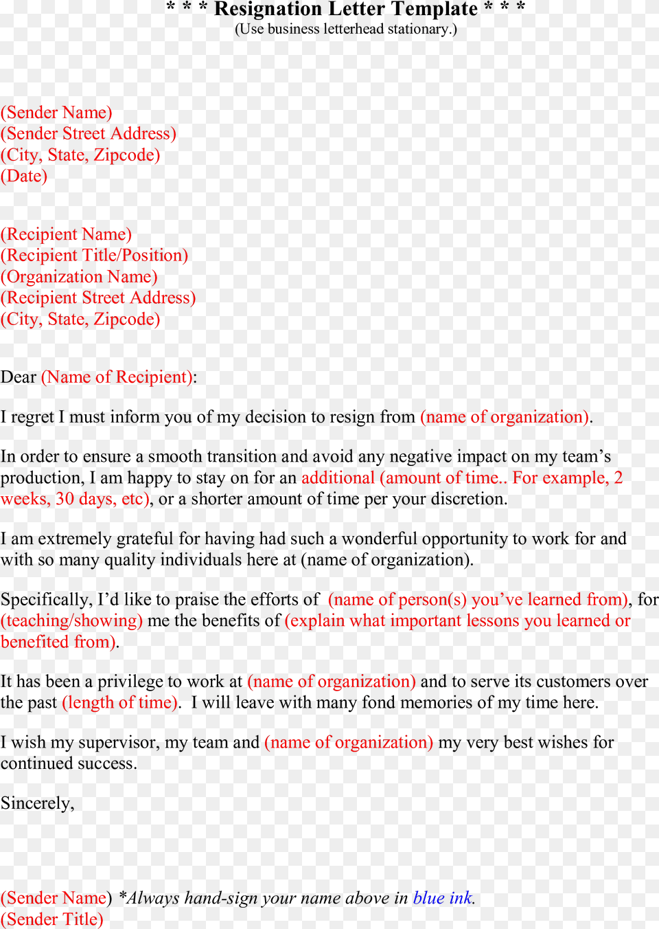 Grateful Resignation Letter With Regret Sample Main Person, Text Free Png