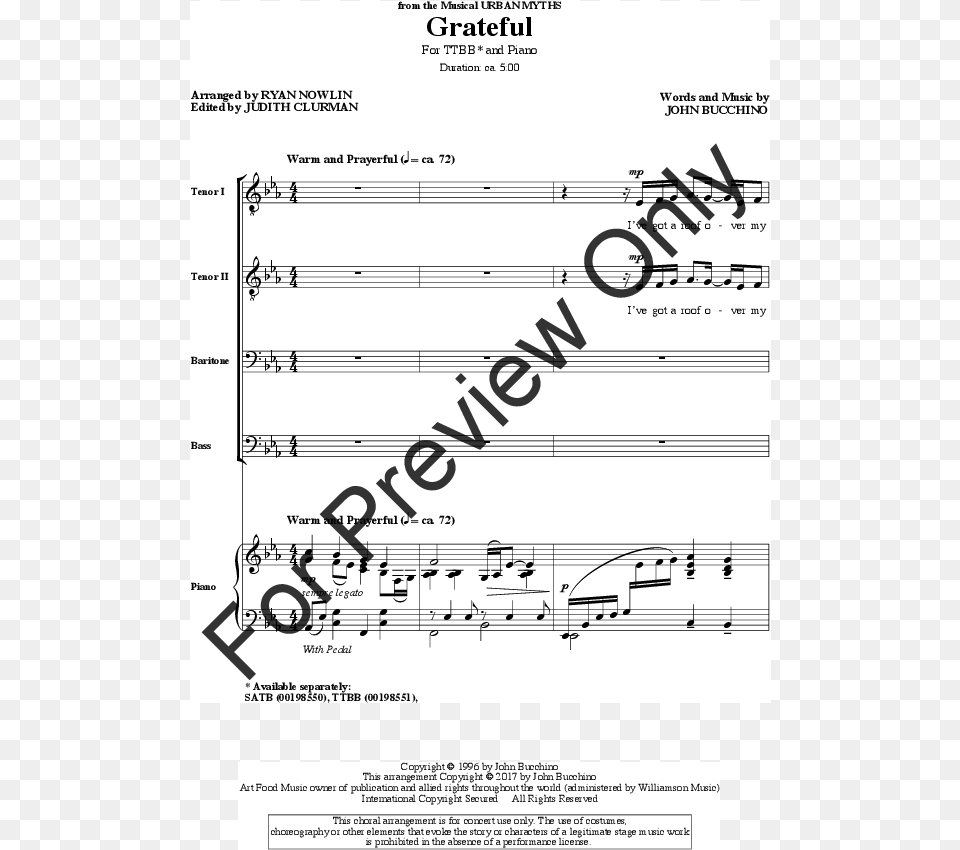 Grateful Thumbnail Grateful Thumbnail Grateful Thumbnail Jw Pepper Amp Son, Page, Text, Sheet Music Png