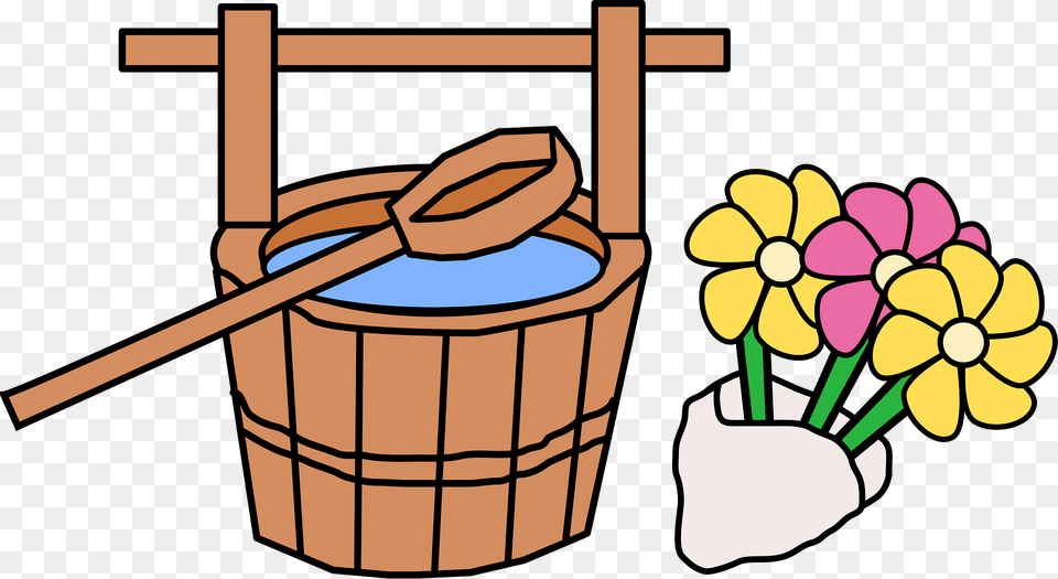 Grave Bucket And Flowers Clipart, Cutlery, Spoon Png Image