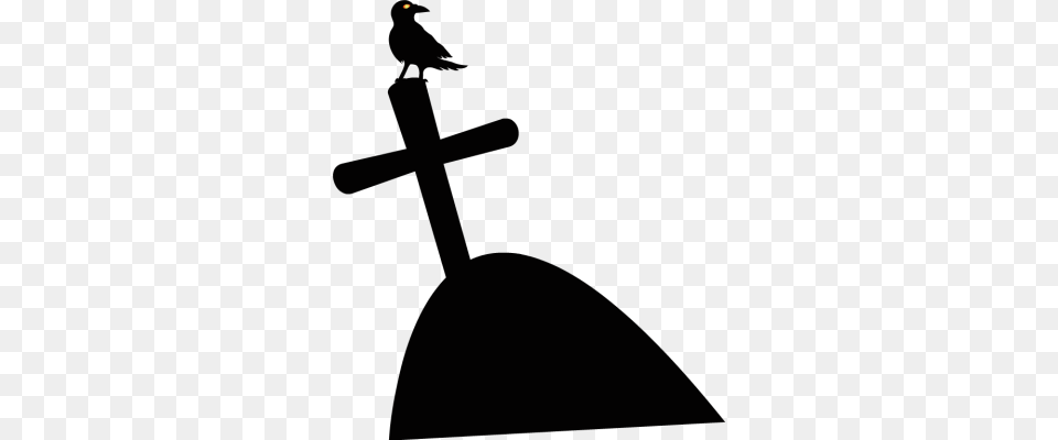 Grave Clipart Cross Grave Silhouette, Symbol Free Png