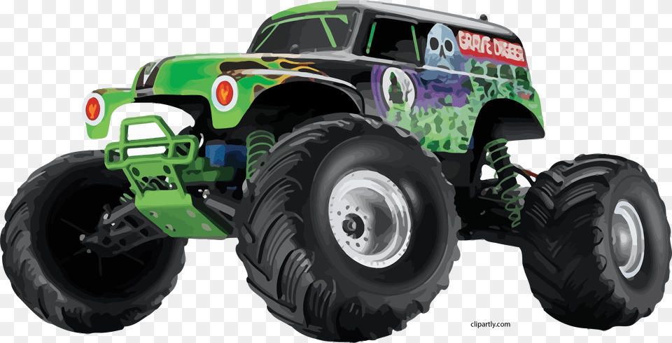 Grave Digger Monster Truck Clipart, Device, Tool, Plant, Lawn Mower Png
