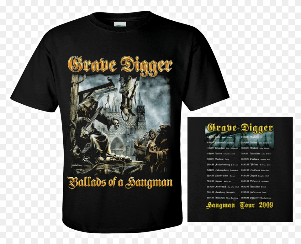 Grave Digger Tshirt Ballads Of A Hangman Teutonic Heavy Ballads Of A Hangman, Clothing, T-shirt, Shirt, Person Png Image