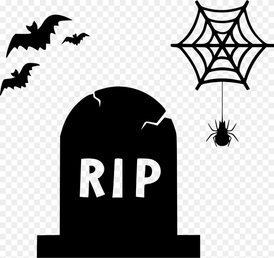 Grave Gravestone Graveyard Ripbats Spider Bug Comments Web Emoji, Animal, Bird, Stencil, Insect Png