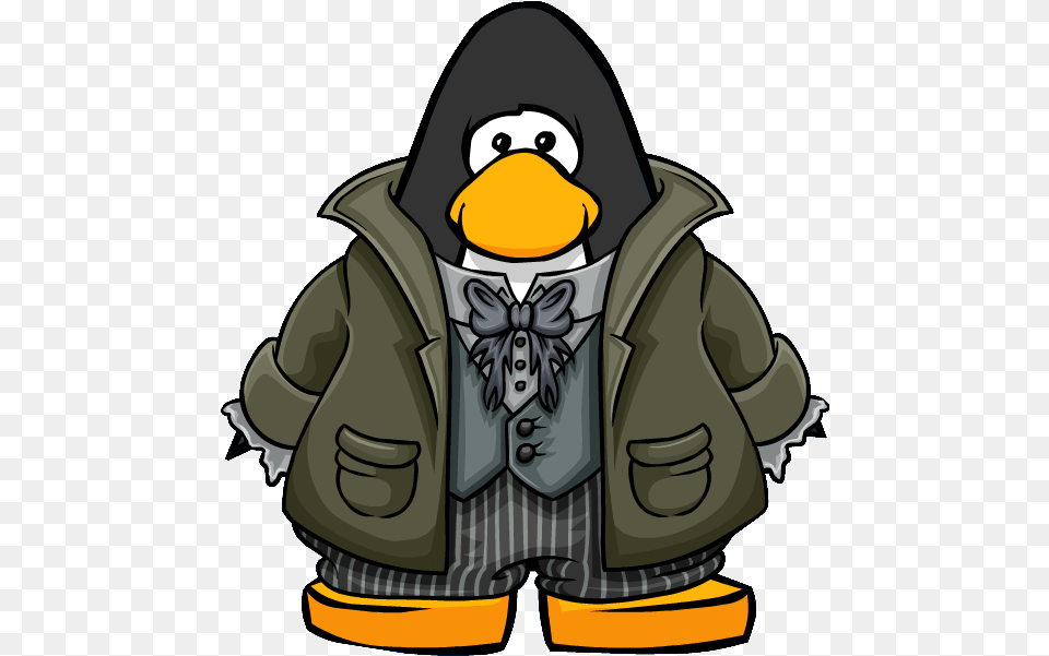 Gravedigger Suit From A Player Card Club Penguin, Clothing, Coat, Jacket, Hood Png Image