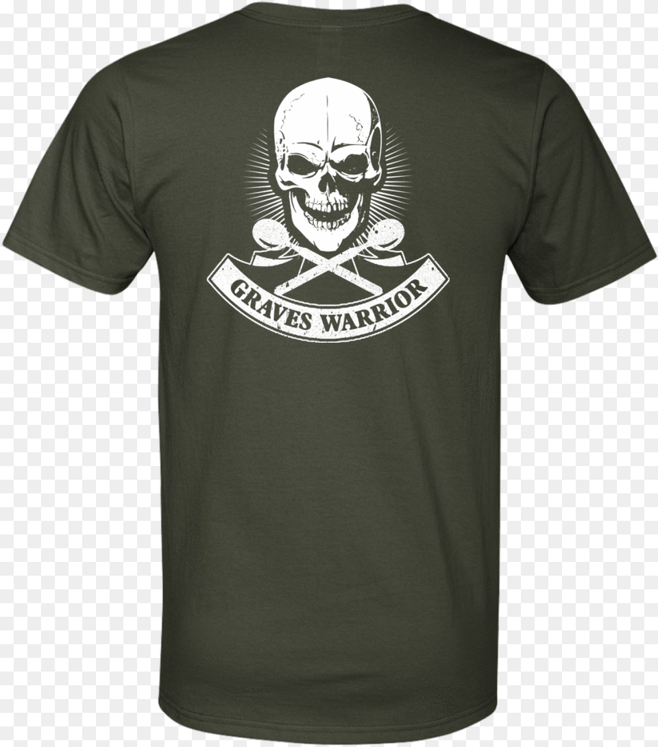 Graves Warrior Skull Men S V Neck Shirt Luke Combs Black Skeleton, Clothing, T-shirt, Face, Head Free Png Download