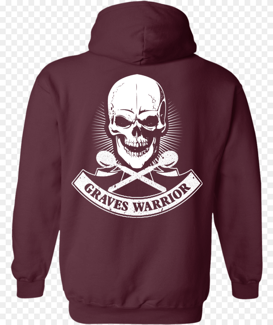 Graves Warrior Skull Pullover Hoodie Hoodie, Sweatshirt, Sweater, Knitwear, Clothing Png Image