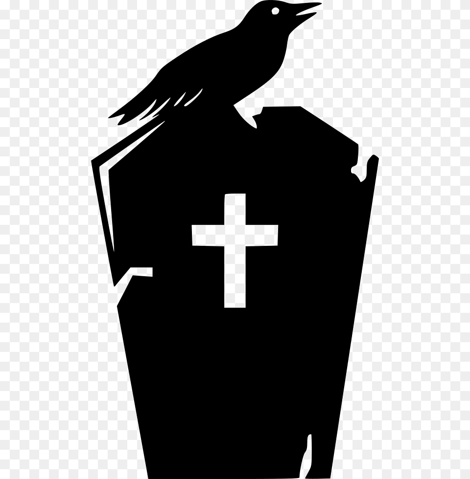 Graveyard Clipart, Stencil, Animal, Bird, Blackbird Png Image