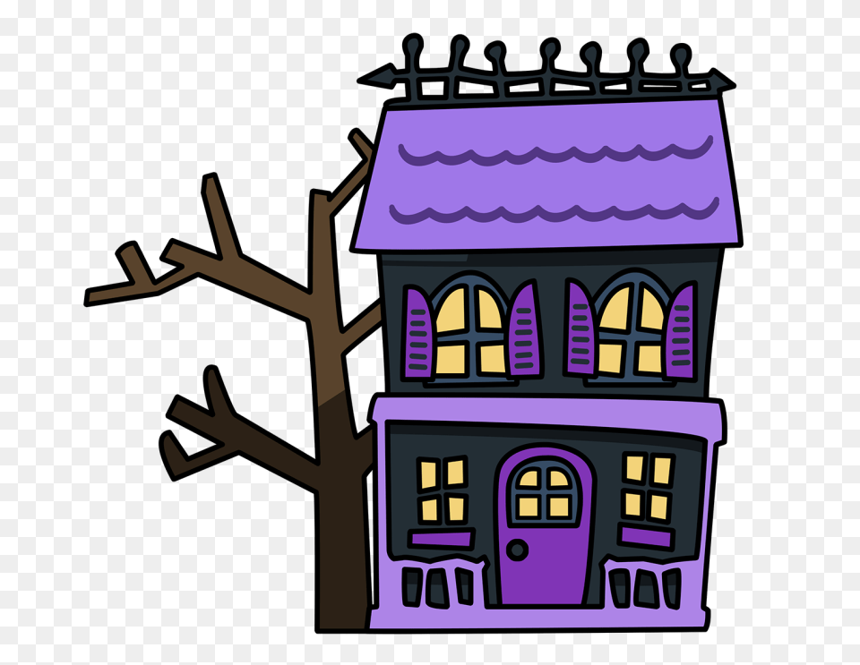 Graveyard Clipart Cartoon, Neighborhood, Purple, Architecture, Building Free Transparent Png