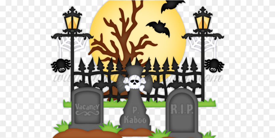 Graveyard Clipart Spooky Graveyard Cemetery Clipart Halloween, Gravestone, Tomb, Face, Head Png