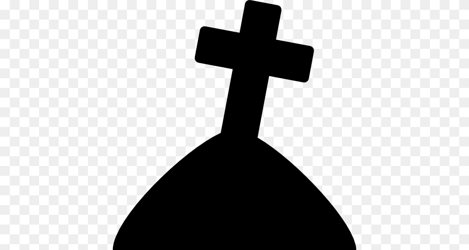 Graveyard Cross Fear Horror Grave Halloween Cemetery Icon, Gray Free Png