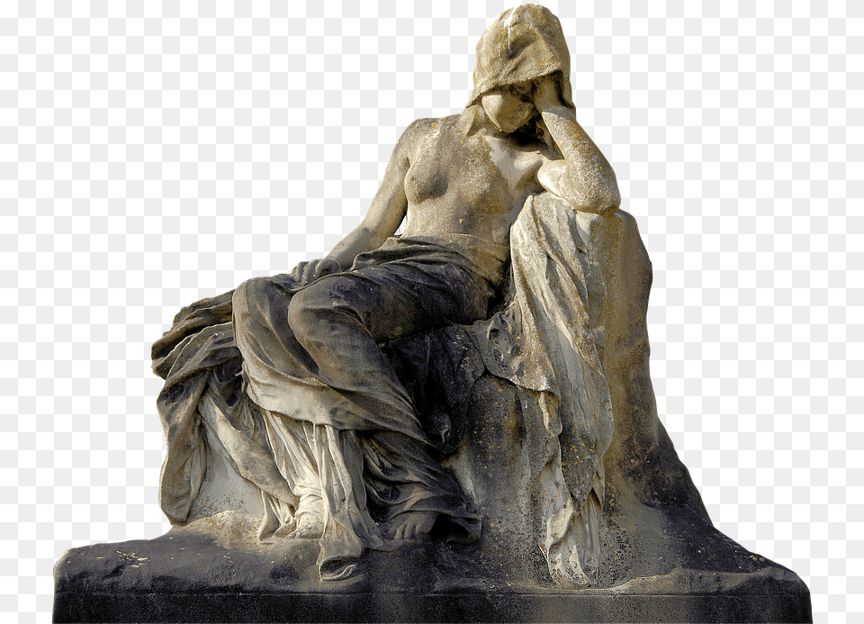 Graveyard Statue, Art, Adult, Male, Man Png Image