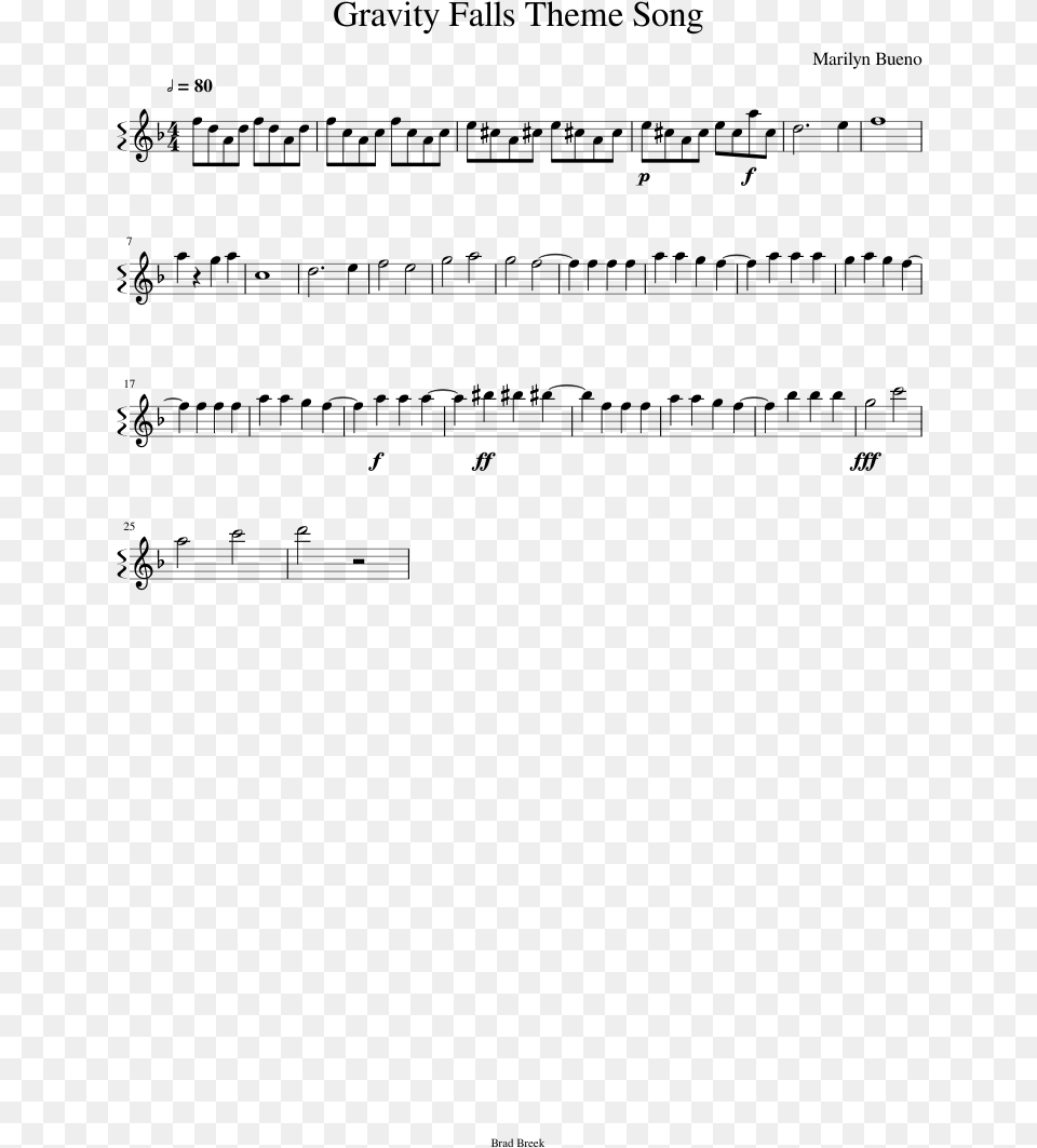 Gravity Falls Flute Sheet Music, Gray Free Transparent Png