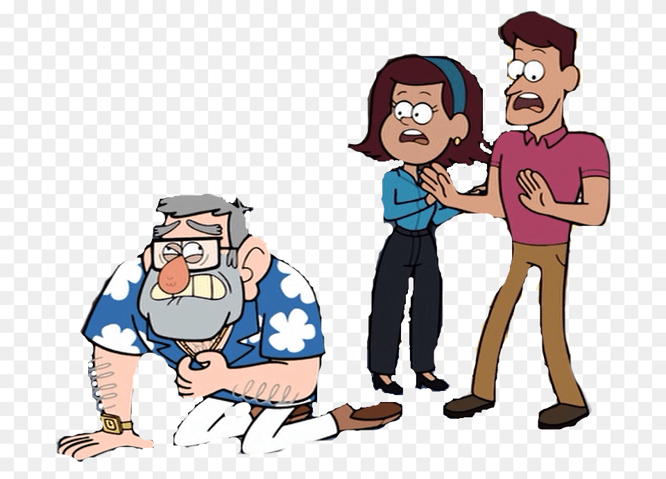 Gravity Falls Stan Women And Man, Baby, Book, Comics, Person Png Image