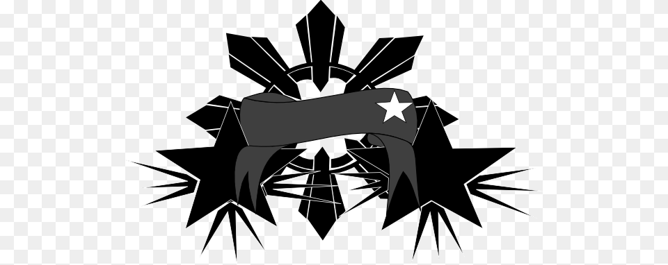 Gray Amp Black Pinoy Sun Clip Art Pinoy Symbols, Symbol, Bulldozer, Emblem, Machine Free Png