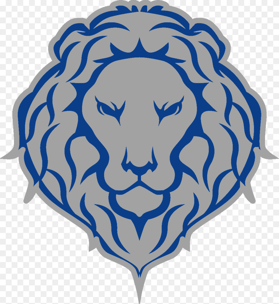 Gray And Blue Lion Logo, Person, Face, Head, Animal Free Png