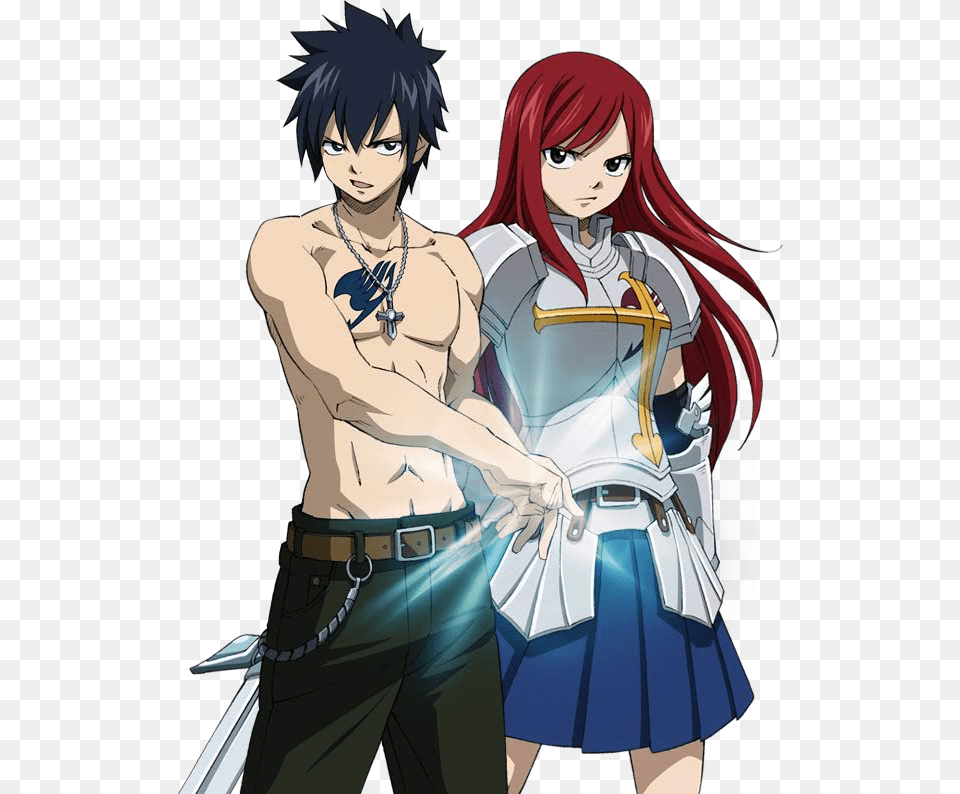 Gray And Erza Love Team Gray Fullbuster And Erza Scarlet, Adult, Publication, Person, Female Free Png Download