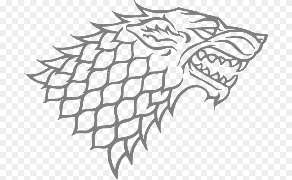 Gray Art Sansa House Stark Wolf Vector Game Of Thrones Logo, Leaf, Plant, Stencil, Drawing Free Transparent Png