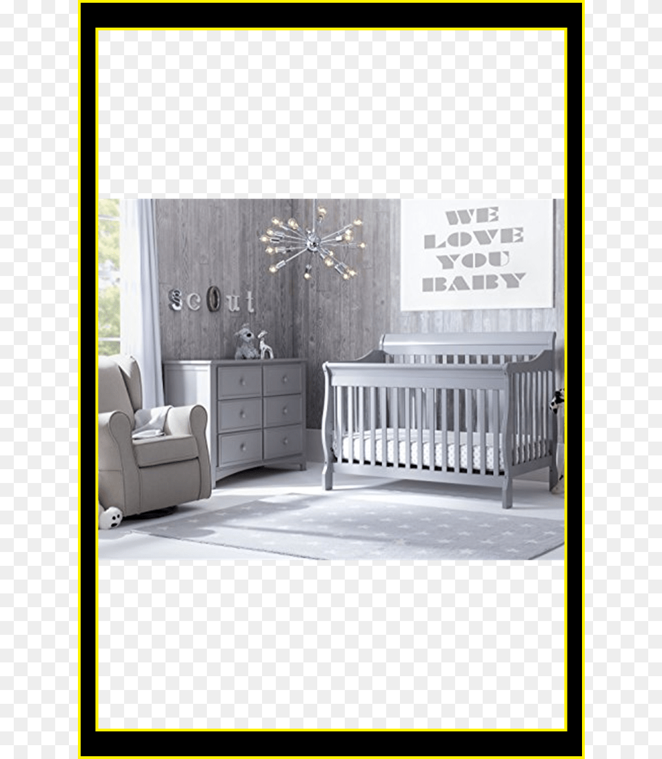 Gray Baby Room Furniture, Crib, Infant Bed, Indoors, Nursery Free Png