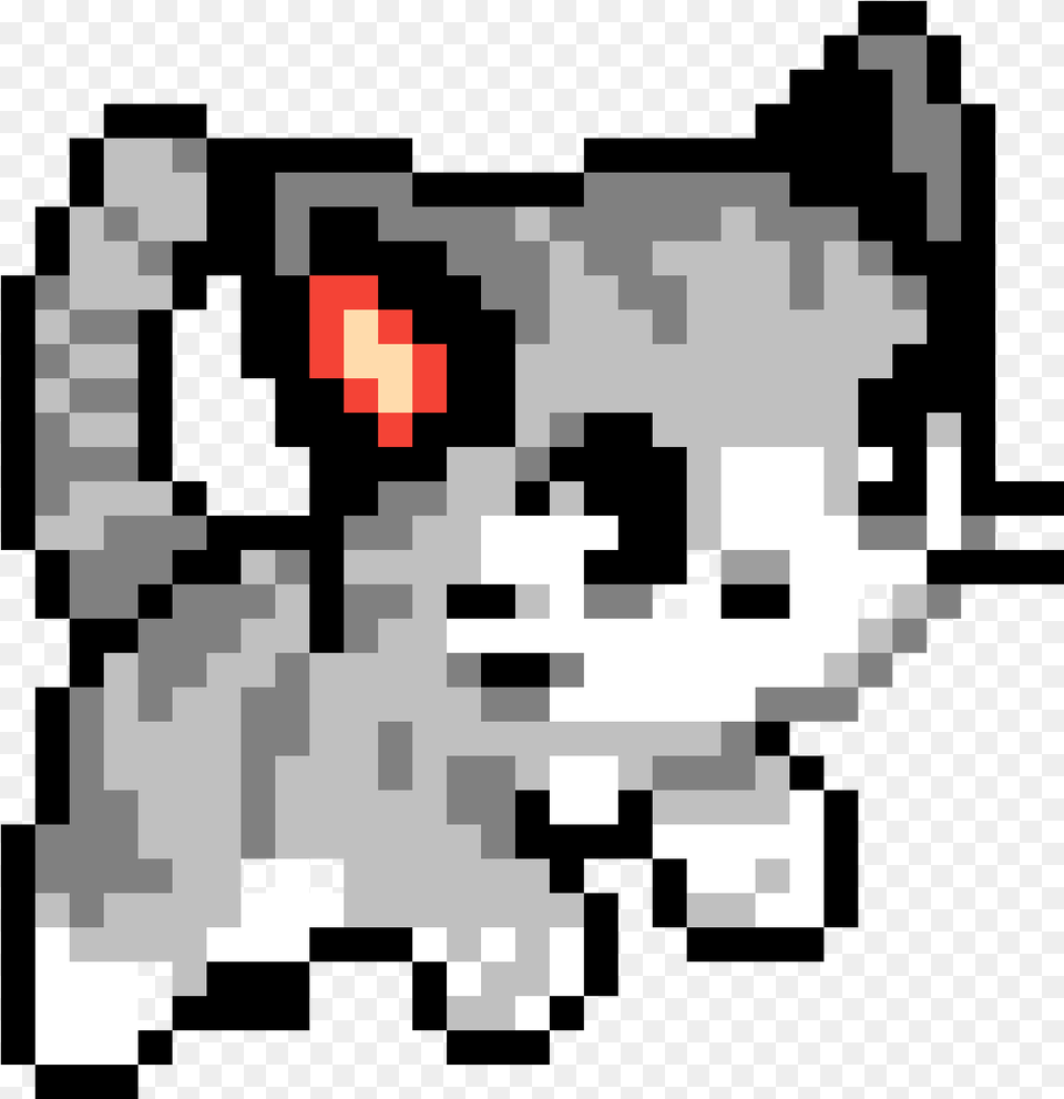 Gray Cat Cute Kitten Pixel Art Free Png Download