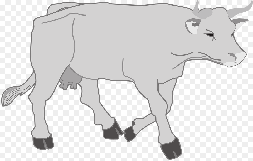 Gray Clipart, Animal, Bull, Mammal, Livestock Free Transparent Png