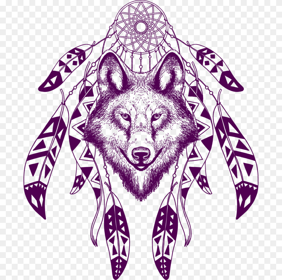 Gray Dreamcatcher Painted Poster Illustration T Shirt Dream Catcher And Wolf Svg, Purple, Person, Art, Face Png