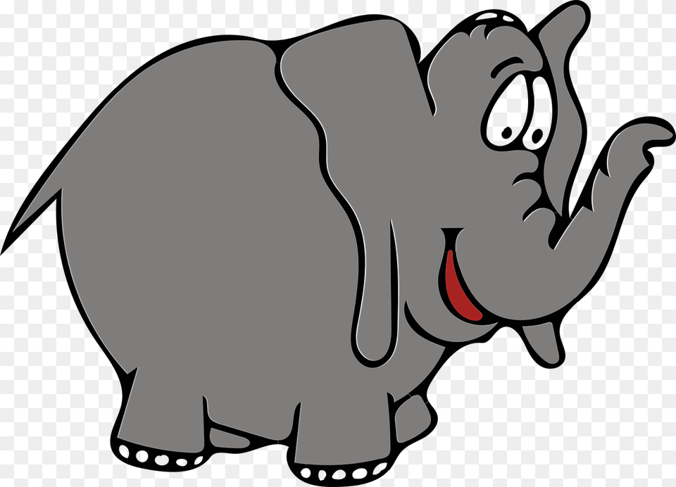 Gray Elephant, Cartoon Free Png Download