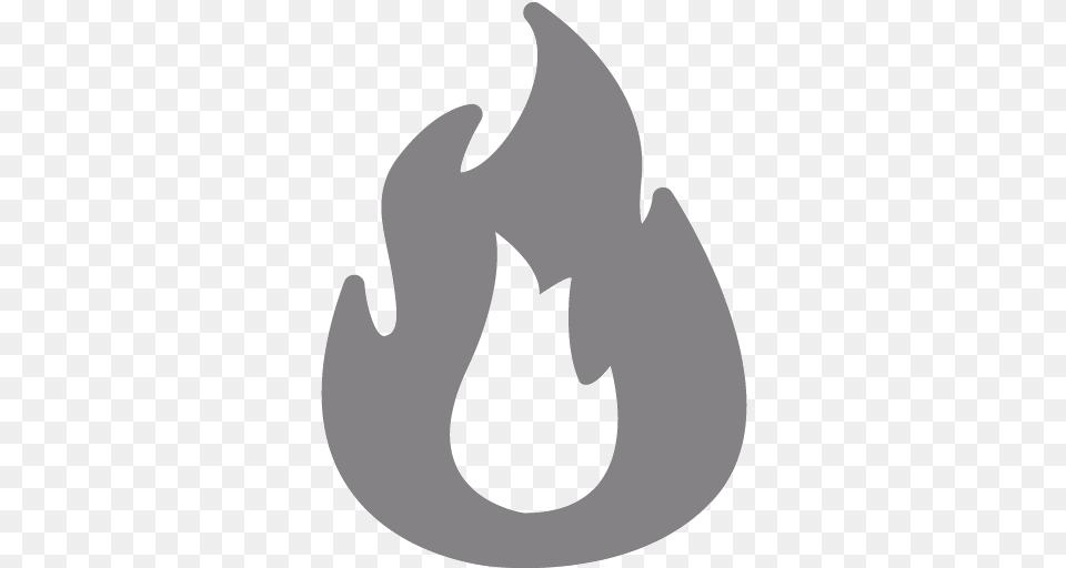 Gray Fire 2 Icon Transparent Black Fire Symbol, Stencil, Animal, Fish, Sea Life Free Png